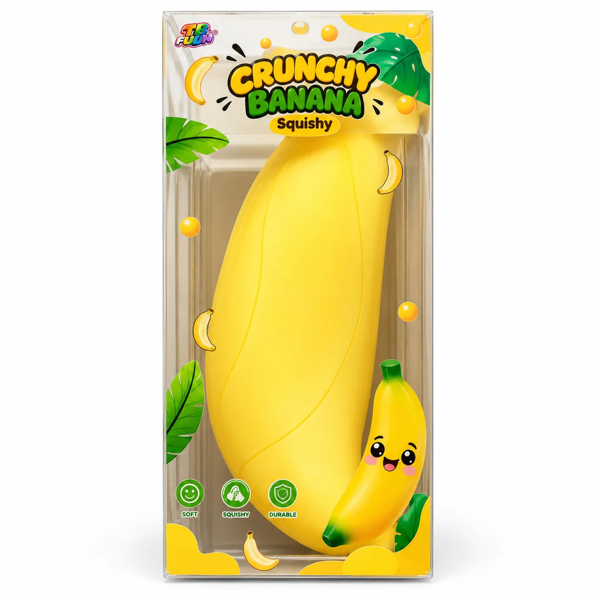 Crunchy banaan squishy van TB-Fun in verpakking