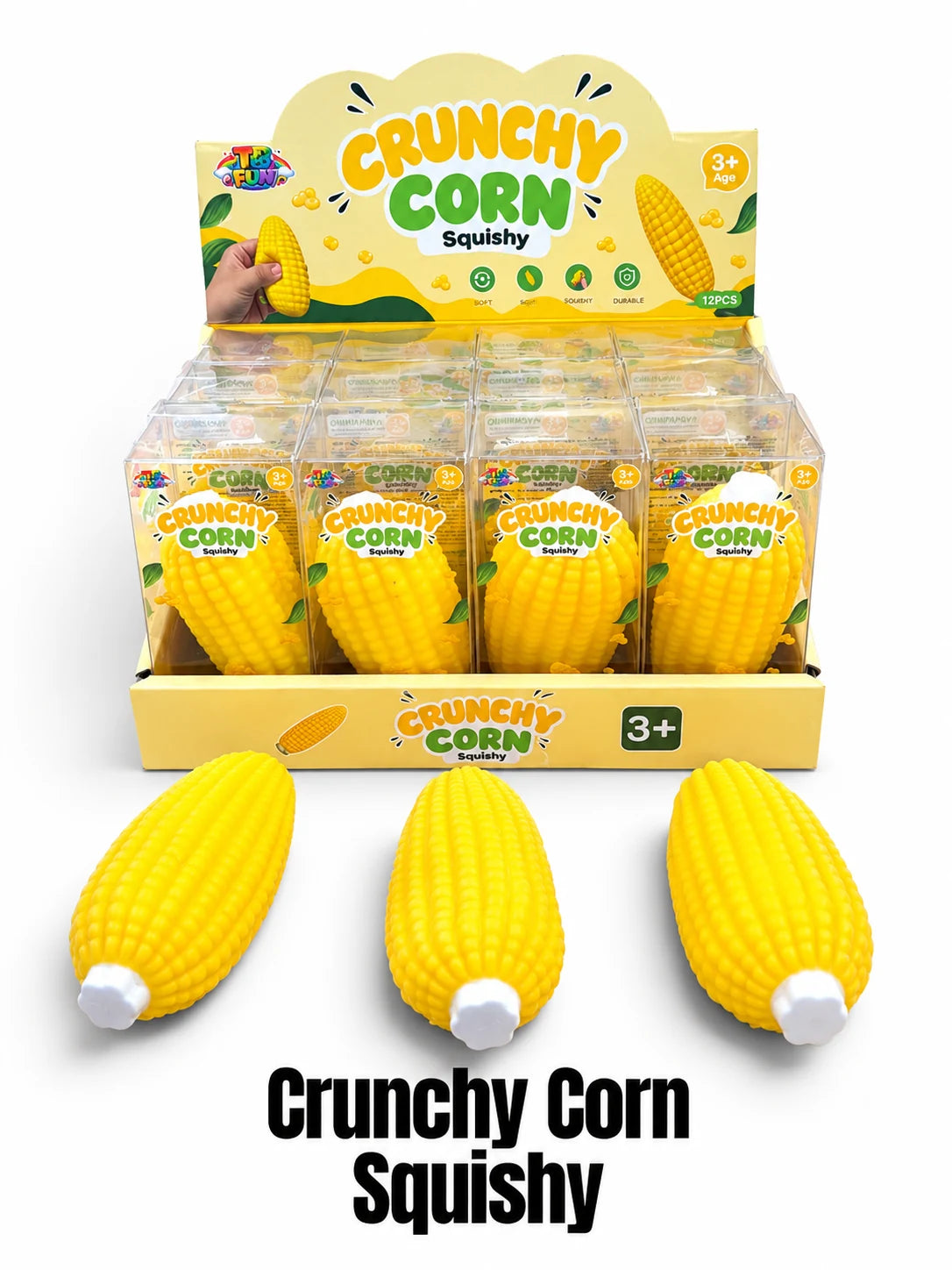 TB-Fun Crunchy Corn Squishy gele maïs squishy ca. 11 cm