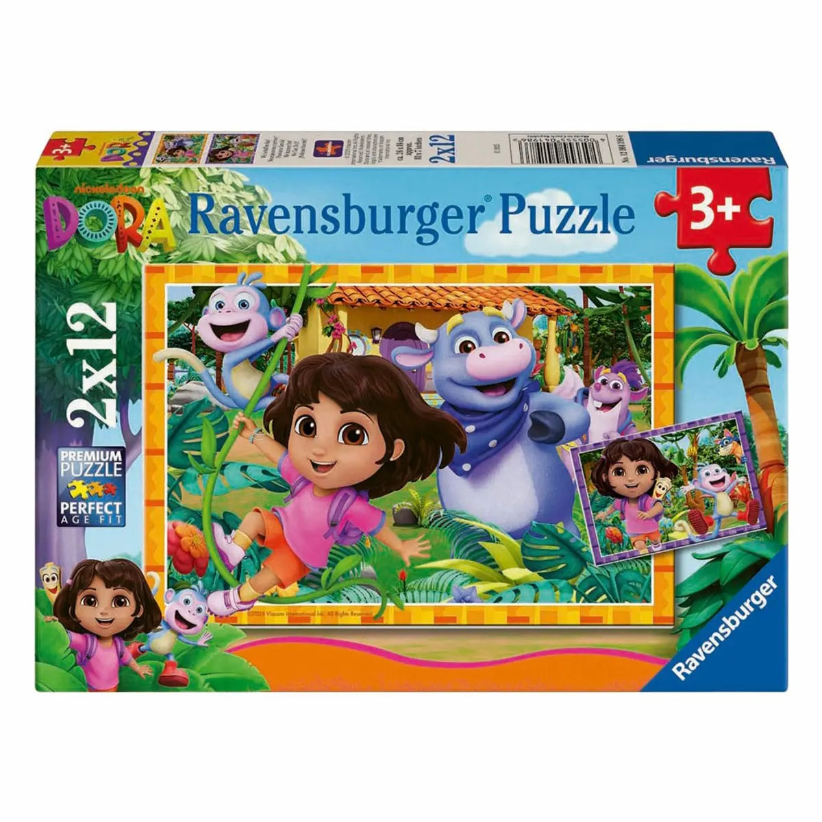 Dora Ravensburger kinderpuzzel 2 x 12 stukjes vanaf 3 jaar