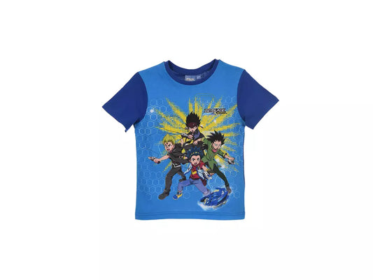 Blauw Beyblade Burst T-shirt voor kinderen, maat 98. 100% katoen, met stoere Beyblade print en officiële licentie.