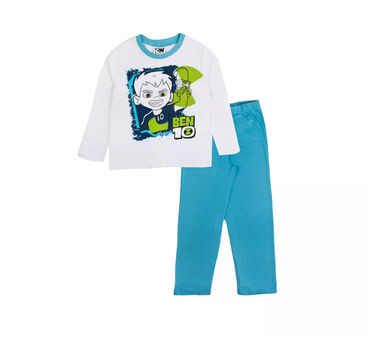 Ben 10 kinderpyjama maat 98 wit blauw jongens pyjama