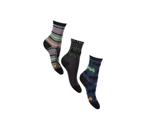 Batman Sokken – 3-Pack – Jongens – Maten 23/26, 27/30, 31/34 – Officiële Licentie