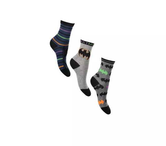 Batman Sokken – 3-Pack – Jongens – Maten 23/26, 27/30, 31/34 – Officiële Licentie