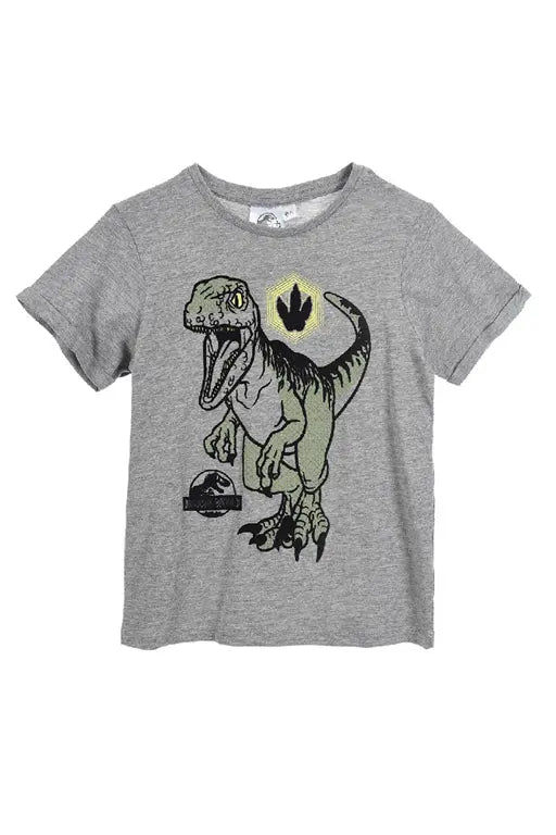 Jurassic World T-shirt grijs T-Rex print