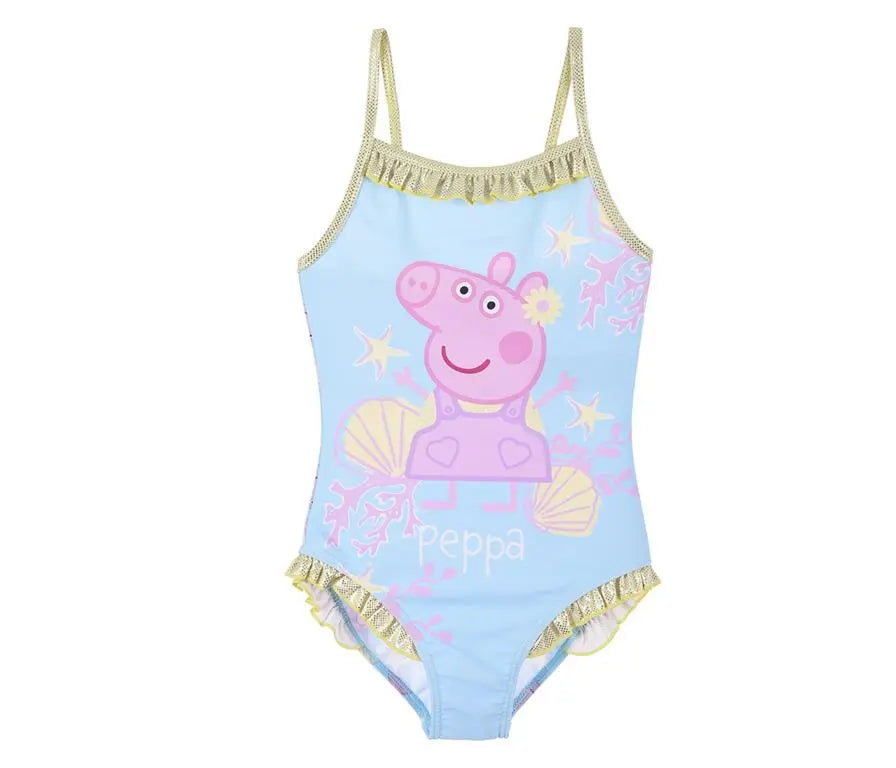 Peppa Pig badpak blauw meisjes met schelpen en zeesterren print officiële licentie