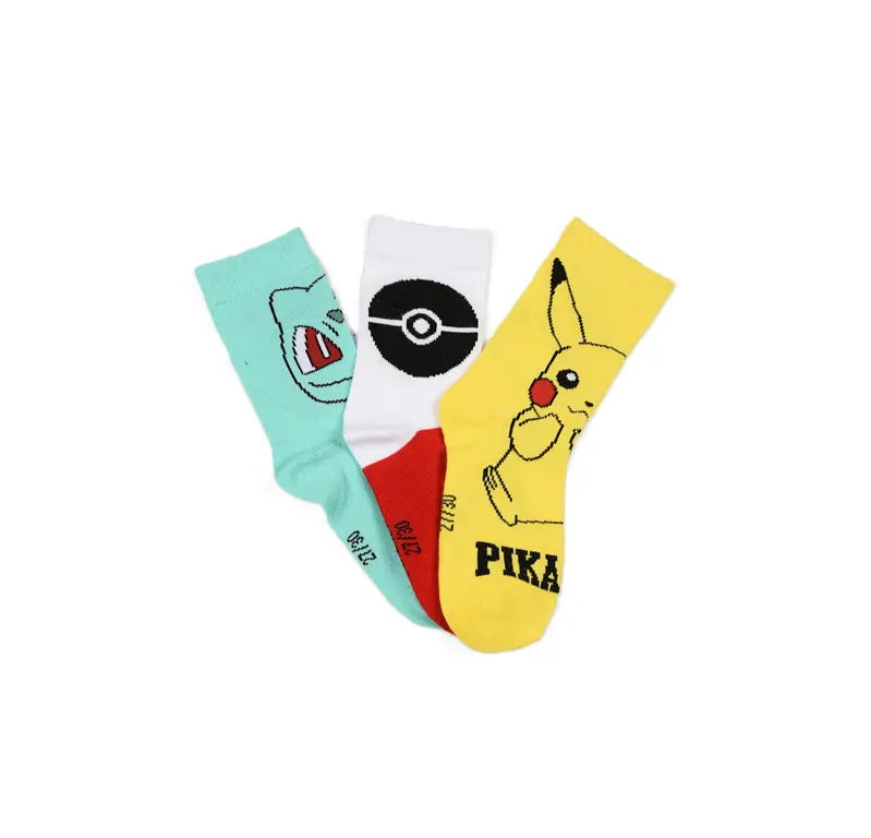Pokémon sokken 3 pack Pikachu pokeball kinder sokken officiële licentie