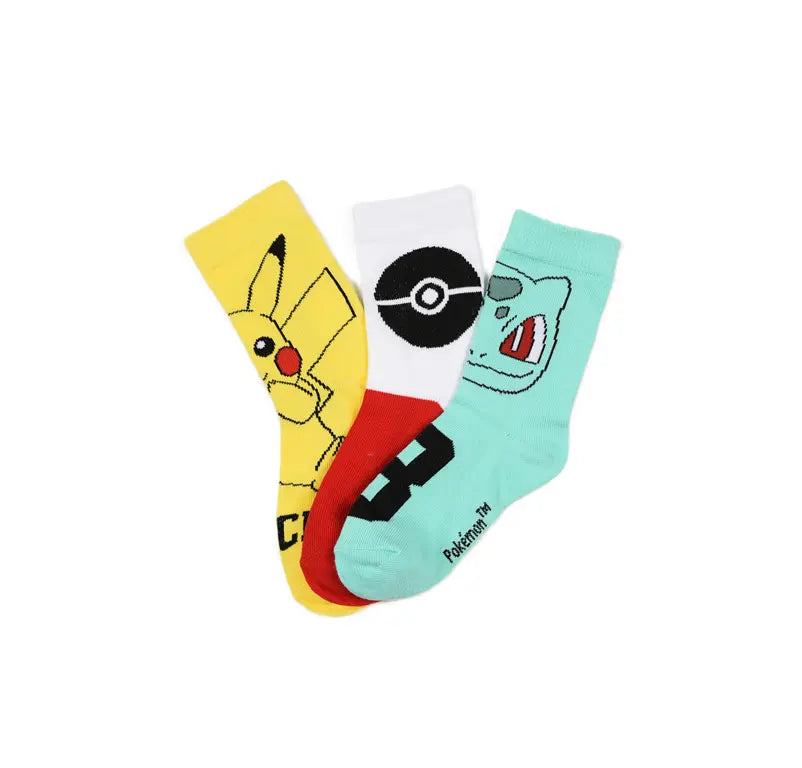 Pokémon Sokken 3-Pack Pikachu & Pokéball – Officiële Licentie