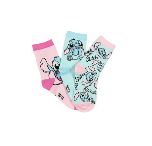 Disney Stitch sokken roze mint 3 pack kinder sokken officiële licentie