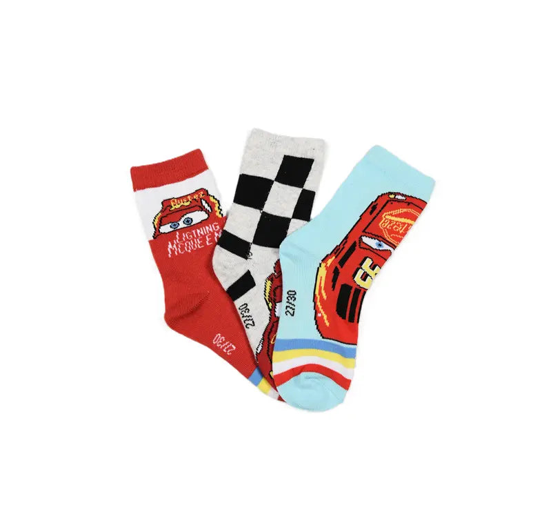 Disney Cars sokken 3 pack Lightning McQueen kinder sokken officiële licentie