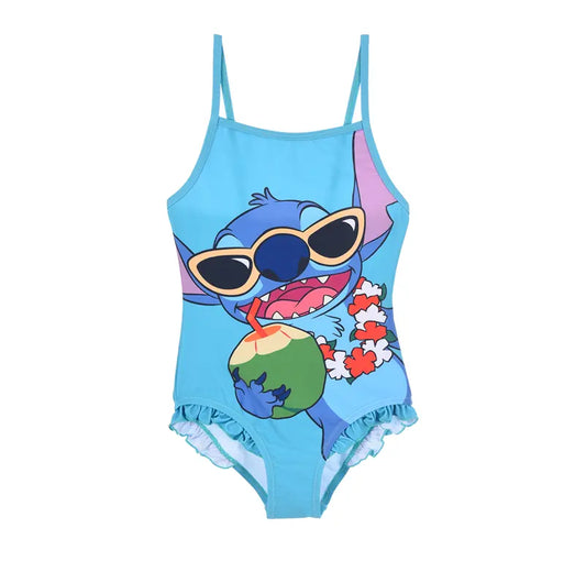 Stitch badpak blauw meisjes zomer print met officiële licentie