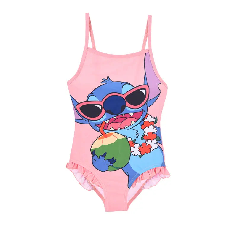 Stitch badpak roze meisjes zomer print met officiële licentie