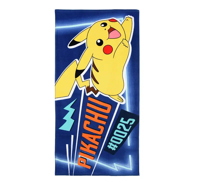 Pokémon strandlaken Pikachu 025 blauw katoen 70x140 officieel licentieartikel