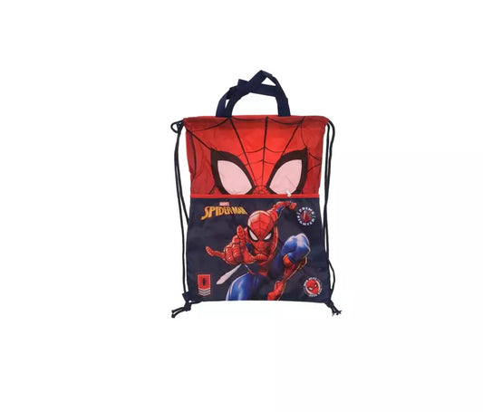 Marvel Spiderman Luxe Gymtas – 45x34,5 cm – Met Voorvak en Trekkoord – Officiële Licentie
