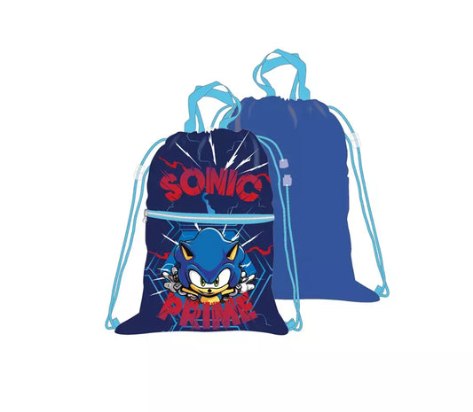 Sonic the Hedgehog Luxe Gymtas – 45x34,5 cm – Met Voorvak en Trekkoord – Officiële Licentie