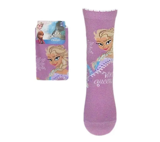 Lila Disney Frozen Elsa kindersokken voor kinderen met glitterdetails