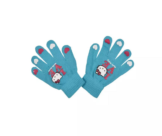 Hello Kitty Handschoenen Meisjes – blauw met Hartjes & Hello Kitty Afbeelding – One Size (3-8 Jaar) – Officiële Licentie (kopie)