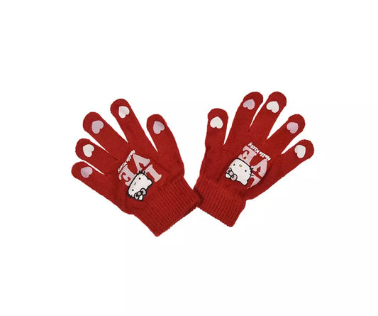 Hello Kitty Handschoenen Meisjes – Rood met Hartjes & Hello Kitty Afbeelding – One Size (3-8 Jaar) – Officiële Licentie (kopie)