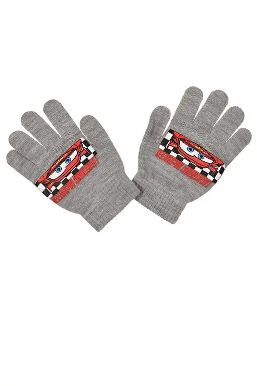 Grijze Disney Cars kinderhandschoenen met Cars-personages, warm en comfortabel, geschikt voor kinderen van 3-6 jaar.