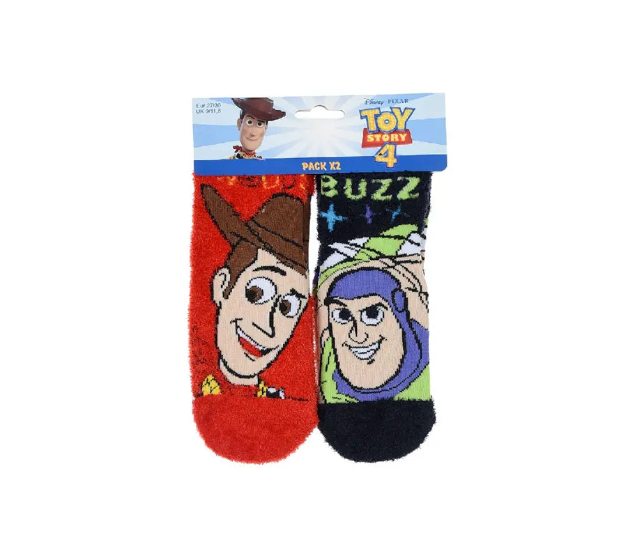 Disney Toy Story antislipsokken Buzz Lightyear en Woody 2 pack