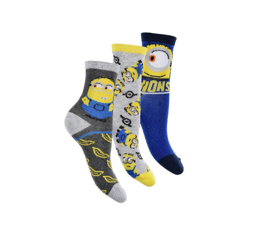 3 paar sokken Minions - maat 23/26