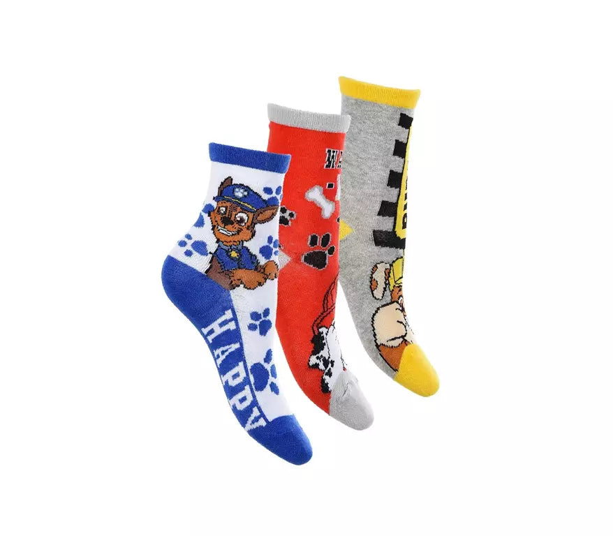Paw Patrol Sokken – 3 Paar Kinder Sokken – Chase, Rubble & Marshall – Officiële Licentie