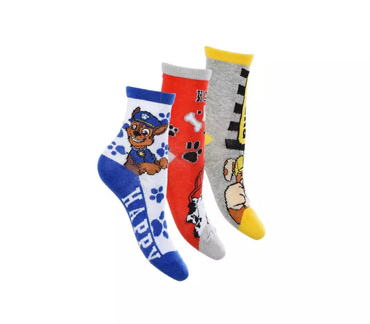 Paw Patrol Sokken – 3 Paar Kinder Sokken – Chase, Rubble & Marshall – Officiële Licentie