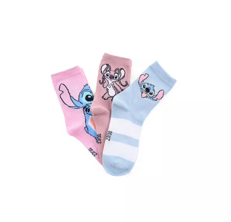 Disney Stitch Sokken – 3 Paar – Kinder Sokken – Stitch & Angel – Maat 23/26 t/m 31/34