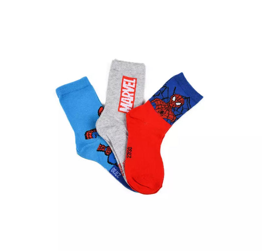 Spider-Man Sokken – 3 Paar – Kinder Sokken – Marvel Superheld – Maat 23/26 t/m 31/34
