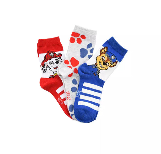 PAW Patrol Sokken – 3 Paar – Kinder Sokken Marshall & Chase – Maat 23/26 t/m 31/34