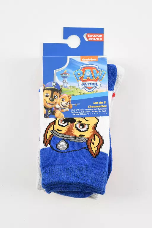 PAW Patrol Sokken – 3 Paar – Kinder Sokken Marshall & Chase – Maat 23/26 t/m 31/34