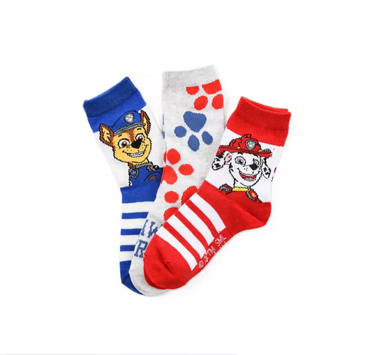 PAW Patrol Sokken – 3 Paar – Kinder Sokken Marshall & Chase – Maat 23/26 t/m 31/34