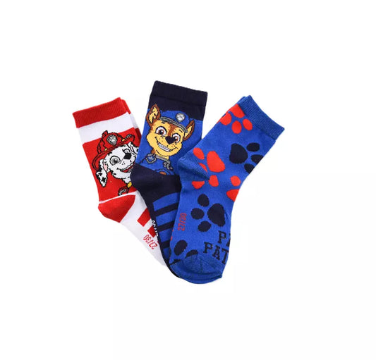 PAW Patrol Sokken –  Kinder Sokken Marshall & Chase –  3 Paar – Maat 23/26 t/m 31/34