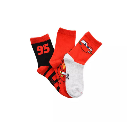 Disney Cars Sokken – 3 Paar – Kinder Sokken Lightning McQueen – Maat 23/26 t/m 31/34