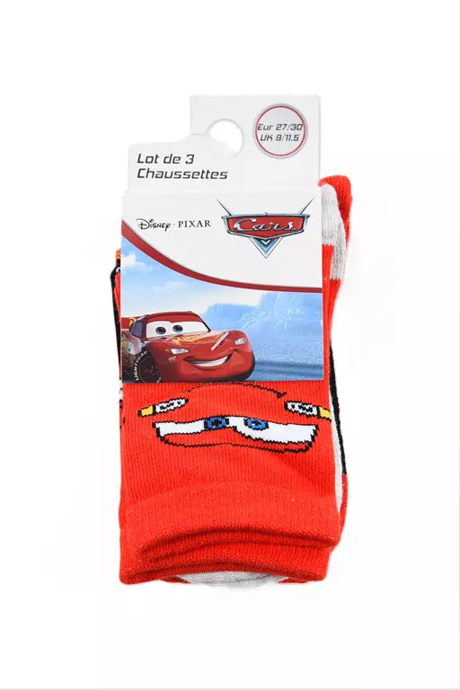 Disney Cars Sokken – 3 Paar – Kinder Sokken Lightning McQueen – Maat 23/26 t/m 31/34