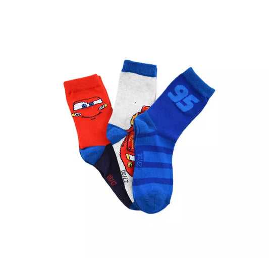 Disney Cars Sokken –  Kinder Sokken Lightning McQueen – 3 Paar – Maat 23/26 t/m 31/34