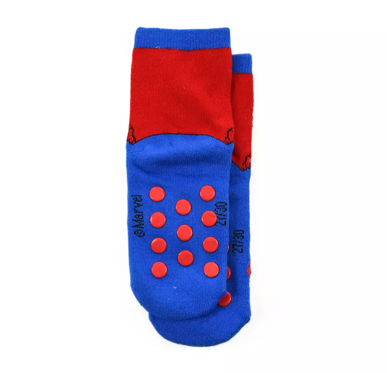 Marvel Spider-Man Anti-Slip Sokken – Blauwe Kinder Sokken met Rode Grip – Maat 23/26 t/m 31/34