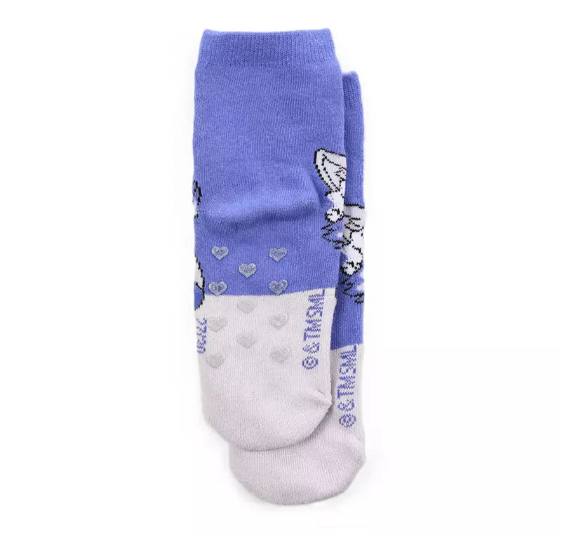 PAW Patrol Antislip Sokken Everest – Paars/Grijs Kinder Sokken met Glitter Hartjes – Maat 23/26 t/m 31/34