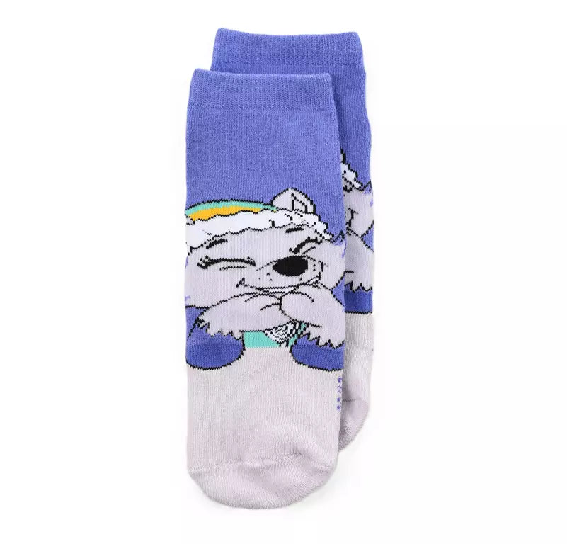PAW Patrol Antislip Sokken Everest – Paars/Grijs Kinder Sokken met Glitter Hartjes – Maat 23/26 t/m 31/34