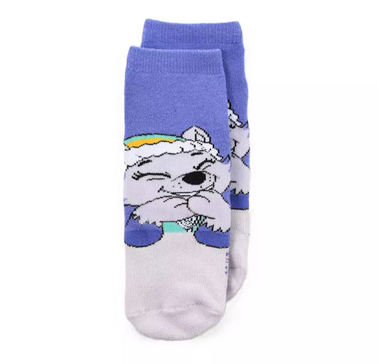 PAW Patrol Antislip Sokken Everest – Paars/Grijs Kinder Sokken met Glitter Hartjes – Maat 23/26 t/m 31/34