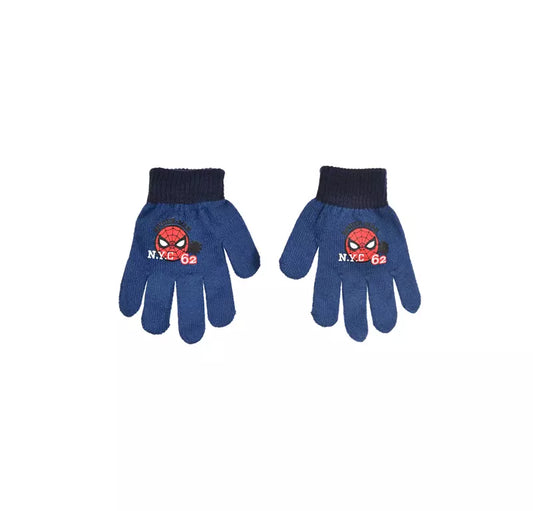 Marvel Spider-Man Handschoenen Kinderen – Donkerblauw met Logo – 3-6 Jaar – Officieel Product