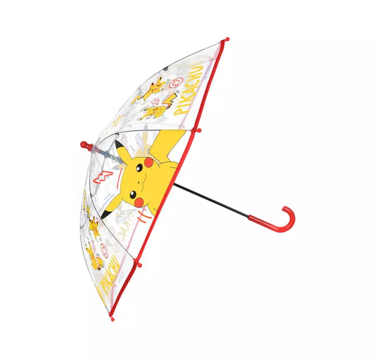 Pokémon Kinderparaplu Rood – Pikachu Transparante Paraplu voor Kinderen – 72 cm