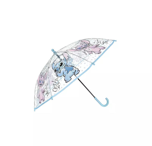Disney Stitch & Angel Kinderparaplu – Doorzichtig – 72 cm – Officieel Product