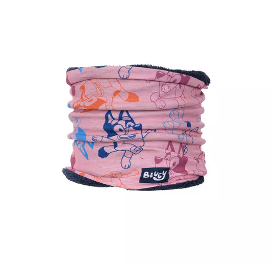 Bluey Colsjaal Roze – Kindercolsjaal met Silhouet Design – Fleecevoering – 3-6 Jaar