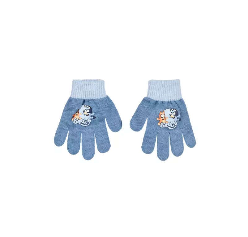 Bluey Handschoenen Kinderen – Grijs/Blauw met Bluey Afbeelding – 3-6 Jaar – Officieel Product