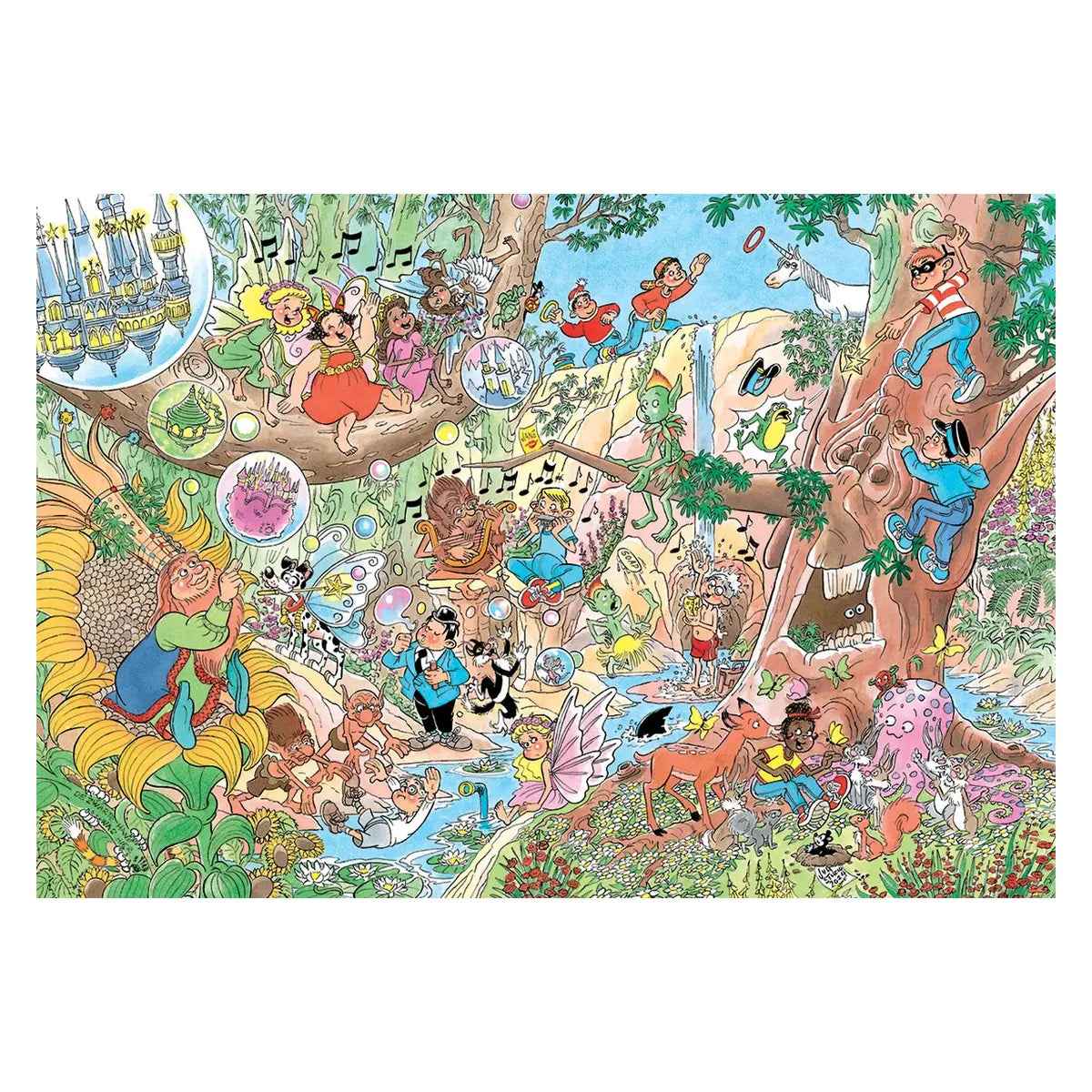 Complete Jan van Haasteren Droomvlucht kinderpuzzel met Efteling-figuren