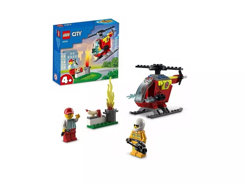 LEGO City 60318 Fire Helicopter brandweerhelikopter set met 2 minifiguren – speelgoed voor kinderen vanaf 4 jaar.