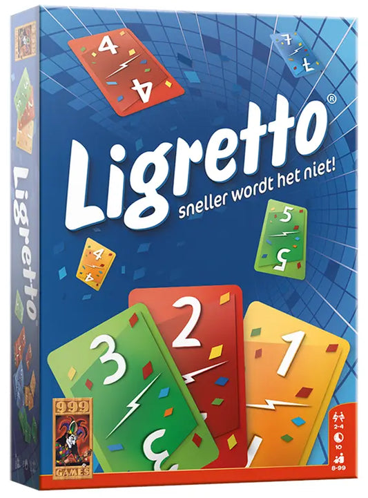 Ligretto Blauw Kaartspel – Snel Reactiespel voor 2-4 Spelers | 999 Games
