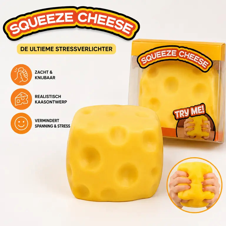 Grote Kaas Squishy – XXL Cheese Squishy – 11 x 11 cm
