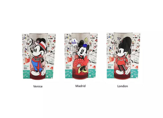 Set van 3 Glazen – Mickey Mouse & Friends Wereldsteden 🌍