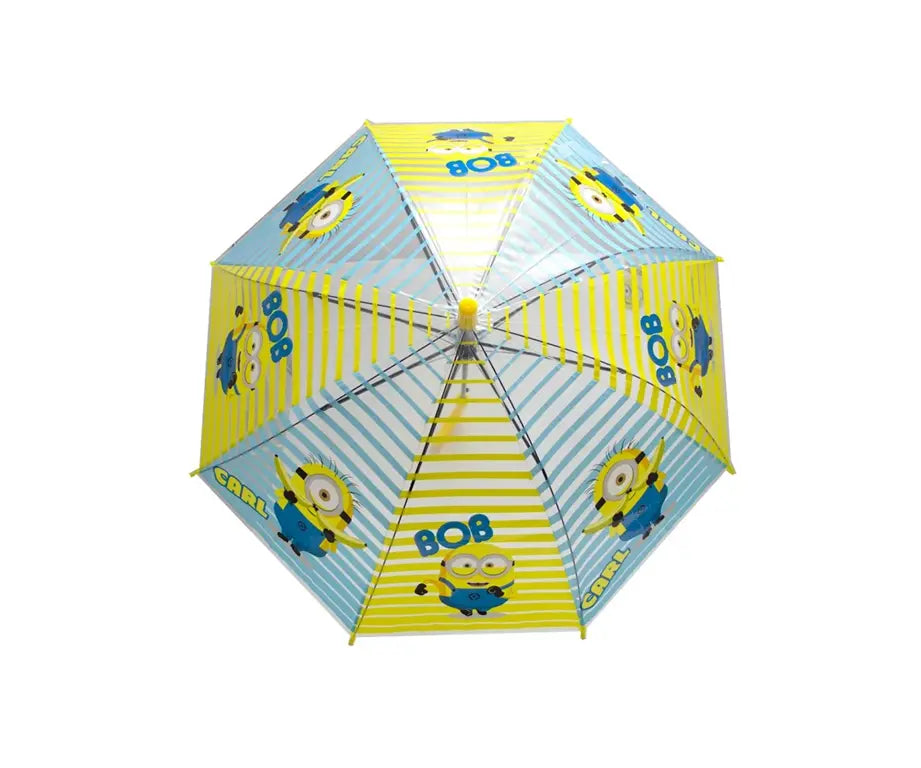 Minions Bob en Carl kinderparaplu bovenaanzicht transparant 68 cm